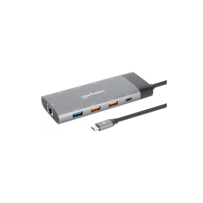 Product Docking Station Manhattan USB-C PD 10-in-1 Dual-Monitor 8K(Grey) base image