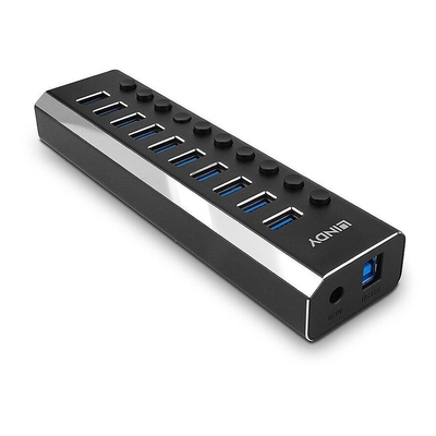 Product USB Hub Lindy 10 Port USB 3.0 with on/off switches base image