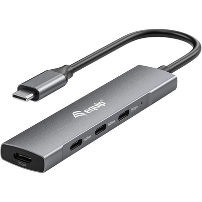 Product USB Hub Equip USB-4-Port 3.2/C->4x3.0 without power supply gray base image