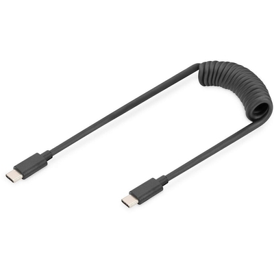 Product Καλώδιο USB Digitus USB-C->USB-C spiral 1m Black base image