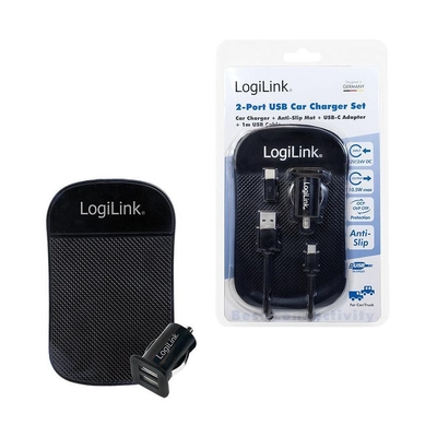 Product Φορτιστής Αυτοκινήτου Logilink USB Kfz 2x USB-Port, 10.5W + anti-slip mat base image