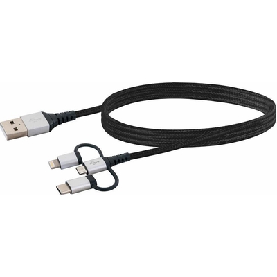 Product Καλώδιο USB Schwaiger USB 2.0 A>3-in-1 1,5m Black/silber base image