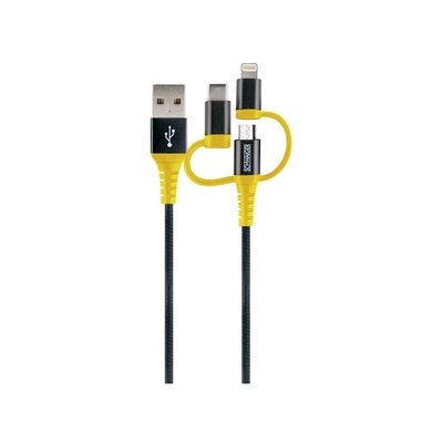 Product Καλώδιο USB Schwaiger USB 2.0 A>3-in-1 1,2m Black/yellow base image