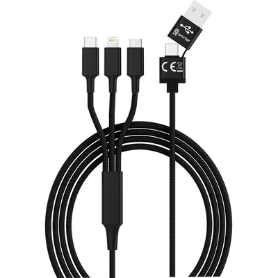 Product Καλώδιο USB Smrter Hydra ULTRA 5in1 Nylon-120cm, black base image