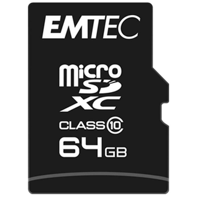 Product Κάρτα Μνήμης Emtec microSD 64GB SDHC CL.10 Classic + Adapter base image