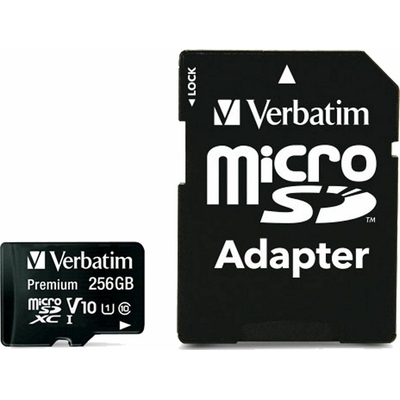 Product Κάρτα Μνήμης MicroSD 256GB Verbatim SDHC Pro Class 10 + Adapter base image