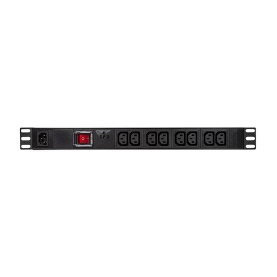 Product Πολύπριζο Ασφαλείας Logilink 19" 8xIEC320 C13,m. ?SS & switch base image