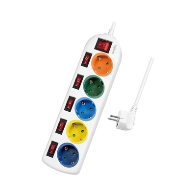 Product Πολύπριζο Logilink 5-fach,5xCEE 7/3,m. 6switch,bunt base image