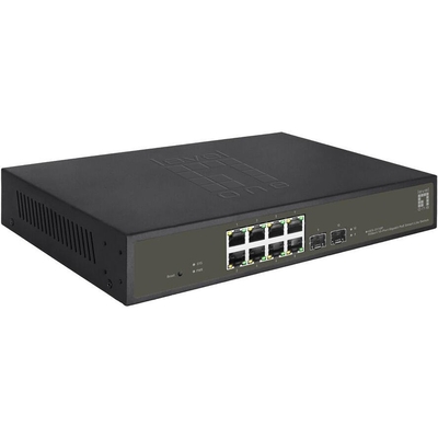 Product Network Switch LevelOne 8x GE GES-2110P 2xGSFP 19" 130W 8xPoE+ base image
