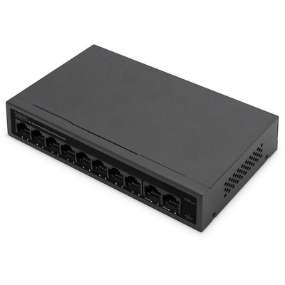 Product Network Switch Digitus 8+2Port 10/100 30W FE PoE Unmanaged schwa base image