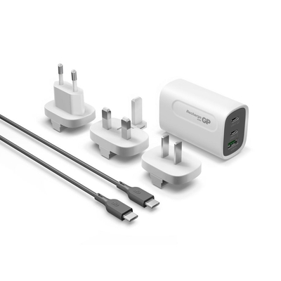 Product Φορτιστής Πρίζας GP GaN QuickCharge PD 2xUSB-C & 1xUSB-A White 65W base image
