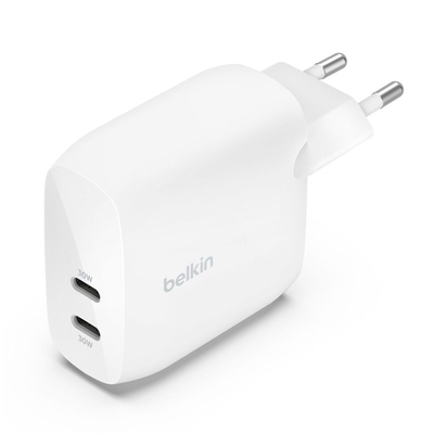 Product Φορτιστής Πρίζας Belkin Vharger 2xUSB-C 60W PD 3.1 White WCB010vfWH base image