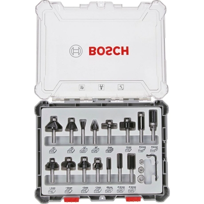Product Σετ Φρέζες Bosch 15 pcs Wood Bit Set for 6mm Shank Router base image