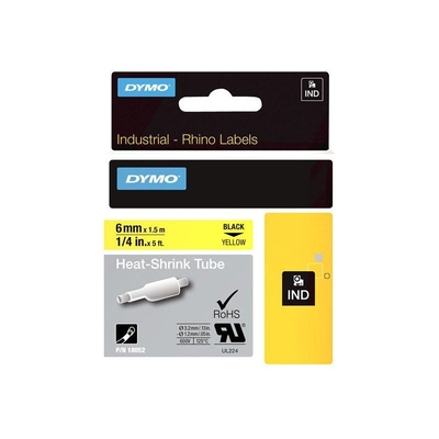 Product Ταινία Ετικετογράφου Dymo RhinoPRO Heat shrink tubing Black Yellow (18052) base image