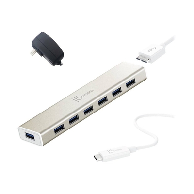 Product USB Hub J5create USB-C 7- PORT HUB - EU/UK base image