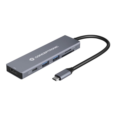 Product Docking Station Conceptronic USB-C->HDMI,2xUSB3.0,SD,100W PD 0.12m gr base image
