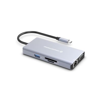 Product Docking Station Conceptronic USB-C->HDMI,USB3.0,100WPD 10-in-1 0.25m base image