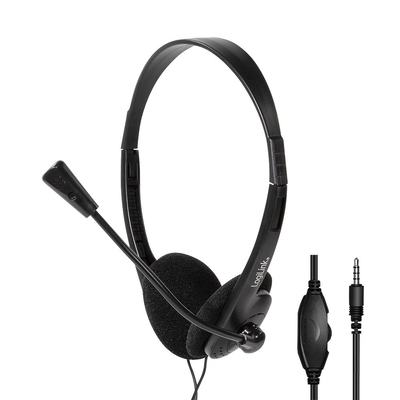 Product Headset Logilink Stereo 1x 3,5-mm-jack, boom microphone Eco-Box base image