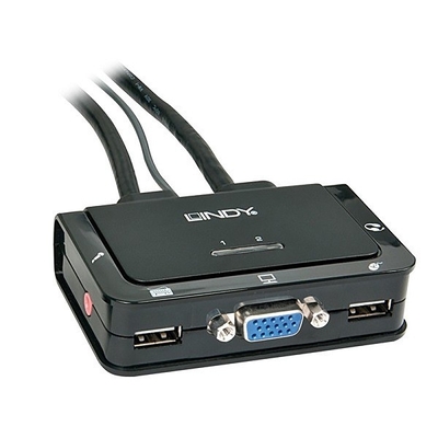 Product KVM Switch Lindy Compact 2 Port VGA USB 2.0 & Audio base image
