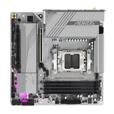 Product Motherboard Gigabyte B650M A ELITE AX ICE (B650,AM5,mATX,DDR5) base image