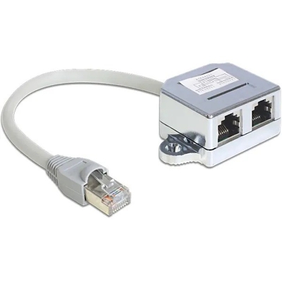 Product Αντάπτορας Δικτύου Delock RJ45 -> 2x RJ45 M/F 0.15m base image