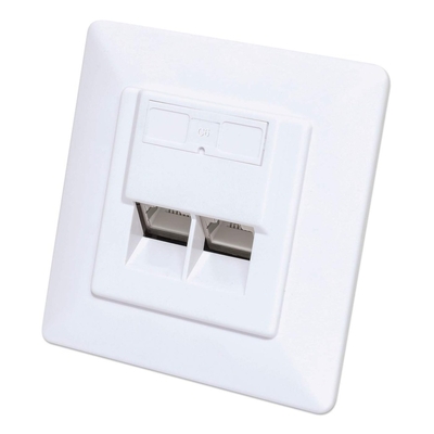 Product Πρίζα Δικτύου Intellinet 2-Port Cat6 10G RJ45-flush STP White base image