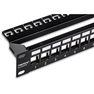Product Patch Panel Trendnet 24 port Cat6 shielded 1U 19" rackmount base image