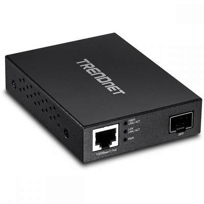 Product Media Converter Trendnet fiber optic Gigabit PoE PD SFP base image