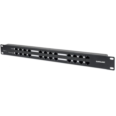 Product Patch Panel Intellinet 1HE 24-Port Cat5e PoE Black base image
