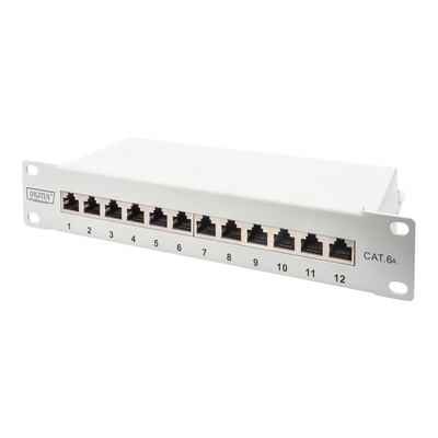 Product Patch Panel Digitus Cat.6A, shielded, 12-Port, 10", gray base image