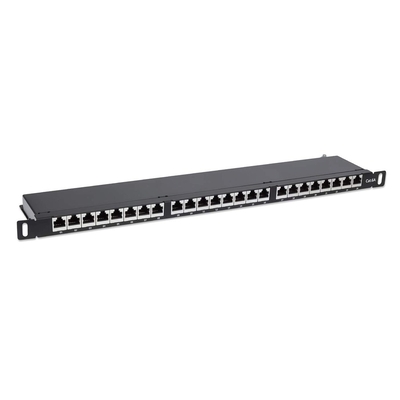 Product Patch Panel Intellinet 19" 24-Port Cat6a FTP 0,5 HE Black base image