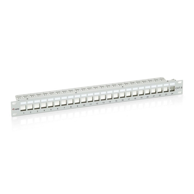 Product Patch Panel Equip 24x RJ45 Cat6 19" 1HE Keystone RAL 7035 base image