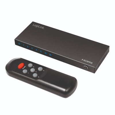 Product HDMI Switch Logilink 5x1-Port, 4K/60Hz, HDCP, HDR, CEC, RC base image