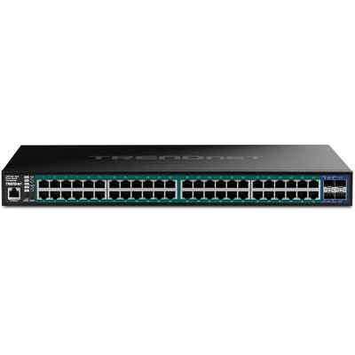Product Network Switch Trendnet 52-Port Gigabit Web Smart 740W PoE+ 10G SFP+ base image