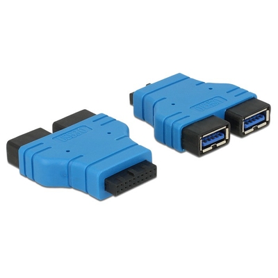 Product Αντάπτορας USB Delock USB3.0 Pinheader -> 2x A F/F nebeneinand base image