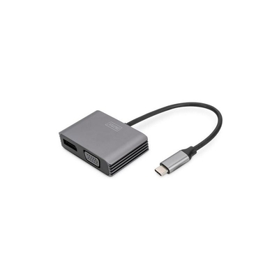 Product Αντάπτορας USB Digitus USB-C St. -> VGA Bu. / DP Bu. 4K/30Hz 20cm base image