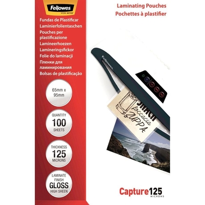 Product Ζελατίνες Πλαστικοποίησης Fellowes Glossy 125 Micron Card - 65x95 mm base image