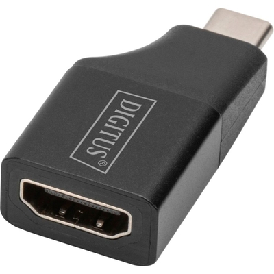 Product Αντάπτορας HDMI Digitus 4K USB-C on HDMI Typ-A Adapt.4K/30HZ Alumi. Case black base image