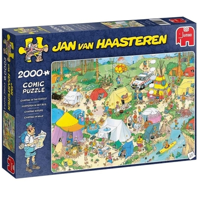 Product Παζλ Jumbo Jan van Haasteren Camping in the Forest 2000 Κομμάτια (19087) base image