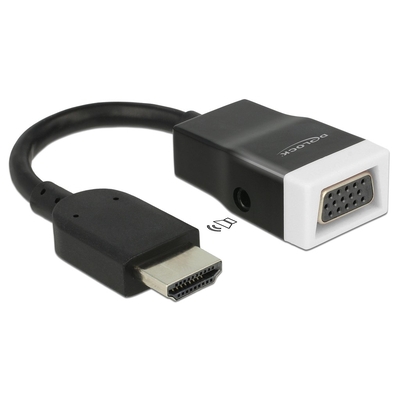 Product Αντάπτορας HDMI Delock A -> D-Sub15 M/F screwless +Audio +Kab base image