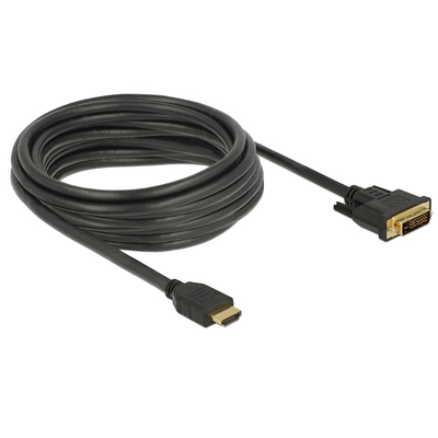 Product Καλώδιο HDMI Delock > DVI 24+1 bidirectional 5.00m Black base image