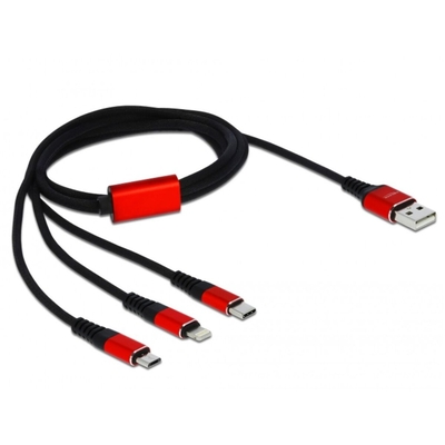 Product Καλώδιo USB Delock 3in1 charging for Lightning/Micro-USB/C 1m base image