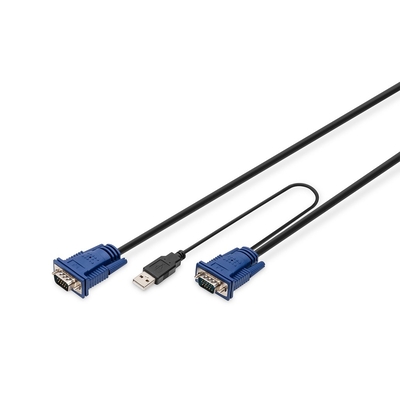 Product Καλώδιo KVM Digitus D-Sub15 -> 2xPS/2+USB+D-Sub15 M/M 3.00m base image