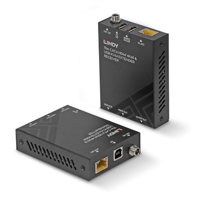 Product KVM Extender Lindy 70m Cat.6 HDMI 4K60, USB & Audio base image