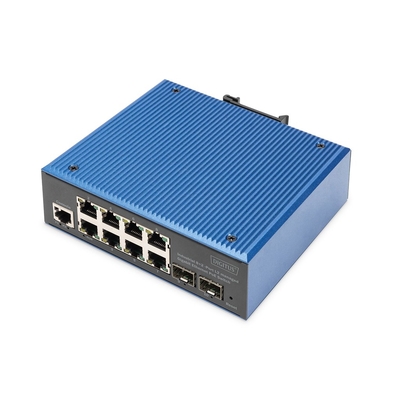 Product Network Switch Digitus 8+2-Port L2 managed Gigabit Ethernet PoE base image