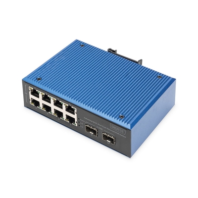 Product Network Switch Digitus 8+2 -Port Fast Ethernet PoE C/APC connector 5 base image