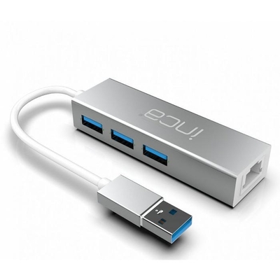 Product USB Hub Inca IUSB-03T Typ-A > 3xUSB-A, 1xRJ45, 1000mbps base image