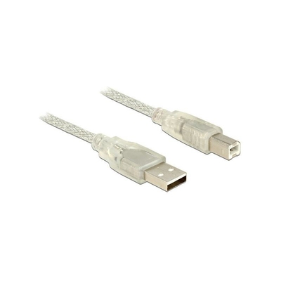 Product Καλώδιο USB Delock USB A -> B M/M 3.00m transparent base image