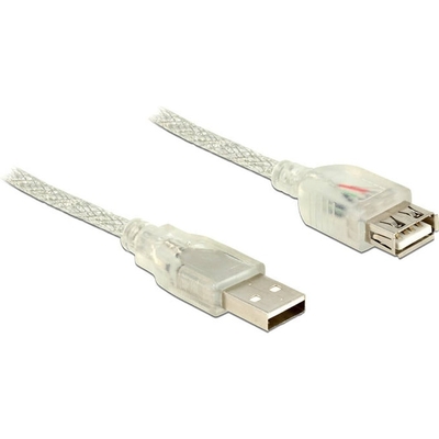 Product Καλώδιο USB Delock USB Verl. A -> A M/F 1.00m transparent base image