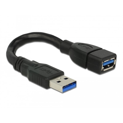 Product Καλώδιο USB Delock USB3.0 Verl. A -> A M/F 0.15m Black ShapeC base image